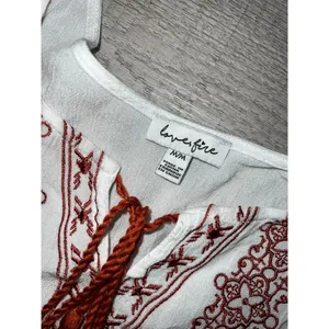 Love Fire Red and White Embroidered Tank Top thumbnail 2