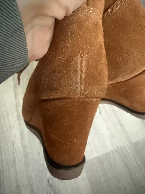 Sonoma Life+Style Suede Lace-Up Wedge Ankle Booties in Brown “Chestnut” Size 8.5 thumbnail 12