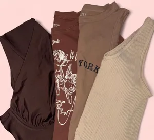Assorted Brown and Beige Tops Size M thumbnail 1
