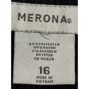 Merona Black Pinstripe Wide Leg Crop Dress Pants High Rise Side Zip Size‎ 16 thumbnail 4