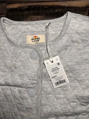 Marine Layer Corbet Quilted Liner Jacket Gray Heather Medium M NWT Collarless thumbnail 9
