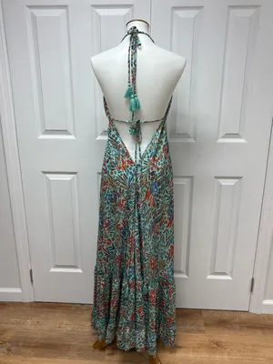 Open Back Boho‎ Love Maxi Dress In Floral Print - Size: One Size. thumbnail 7