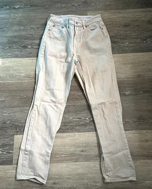 American Eagle Mom Straight Jean Size 0 Tan thumbnail 1