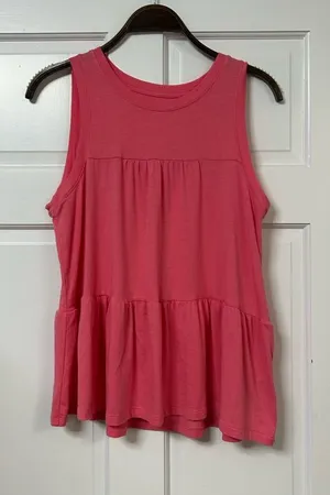 GAP Hot Pink Ruffled Hem Tank Top thumbnail 1