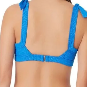 NWOT Sugar Beach Cobalt Blue Glitter Chevron Swim Bikini Set Sz Medium thumbnail 5