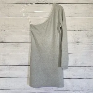 REVOLVE Superdown Mila One Shoulder Gray Dress Sweater‎ Knit Mini Bodycon Small thumbnail 3