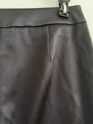 NEW ZARA WOMAN Black SATIN Flare Leg Trousers Dress Pants MEDIUM High Rise thumbnail 6