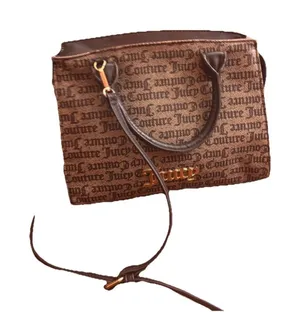 JUICY COUTURE Purse Modern Chic Satchel Bag Chestnut Chino Brown Logo thumbnail 1