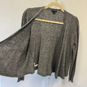 Ann Taylor Merino Wool Cashmere Blend Open Front Cardigan Sweater Small Gray thumbnail 3