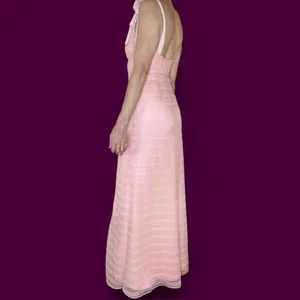 Lovers + Friends Light Pink Textured Lace Girly Coquette Maxi Sleeveless Dress thumbnail 3