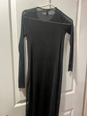 Forever 21 Black Maxi Dress with Red Floral Embroidery thumbnail 4