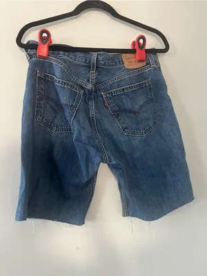 Levi's Low Pro Straight Bermuda Denim Shorts Womens 28 Western Raw Hem thumbnail 6