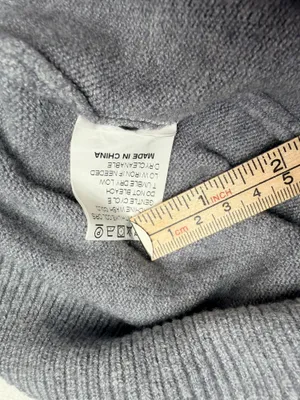 Women’s Gray Boat Neck Sweater Size S Oversized Relaxed Drop Shoulder Knit thumbnail 4