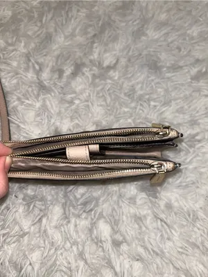 Michael Kors pebbled leather wristlet wallet pinkish tan with gold-tone hardware thumbnail 6