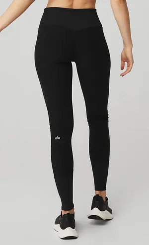 Alo HIGH-WAIST ALOSOFT LOUNGE LEGGING BLACK Size S NWT thumbnail 3