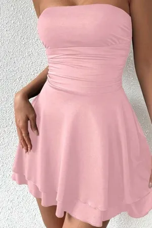 Light Pink strapless mini dress from Allurite thumbnail 1