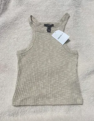 Forever 21 Beige Nude Ribbed Tank Top thumbnail 1