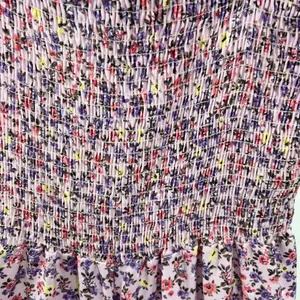 Fantastic Fawn wide leg floral smocked jumpsuit lavender large tie straps spring thumbnail 5