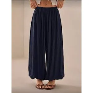 0 XS Balloon Pants Palazzo ZARA Navy Blue Semi Sheer lined Flowy Modern Boho thumbnail 6
