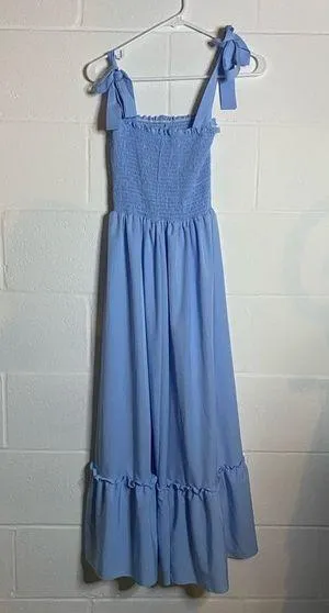 Blue women’s Dress small with bow tie for straps thumbnail 1