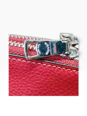 Coach Discontinued Double Corner Zip Wristlet Bright Red Leather F87590 NWOT thumbnail 5