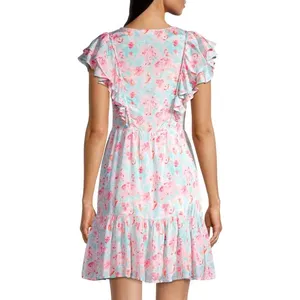Roller Rabbit Amandine Ondika Floral Mini Dress Sz S thumbnail 11