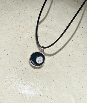 Handmade 8 ball grunge funky unisex simple necklace🎲8️⃣🖤 thumbnail 6