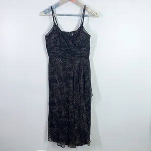 Rickie Freeman for Teri Jon chiffon animal print midi dress size 8 thumbnail 2