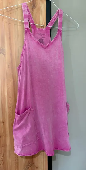 Acid wash athletic dress pink thumbnail 1