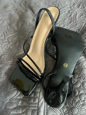Women's Black Square Toe Stiletto High Heel Sandals, Sexy Party Fashion Minimalist Comfortable High Heels, Elongating Legs,Spring Summer Outfits, Rubber, Wedding, Evening Footwear, Fashionable Heeled Sandals, Footwear thumbnail 3