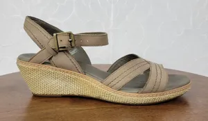 Timberland Earthkeepers Whittier Womens Sandals 9 Gray Jute Leather Wedge 8260R thumbnail 1