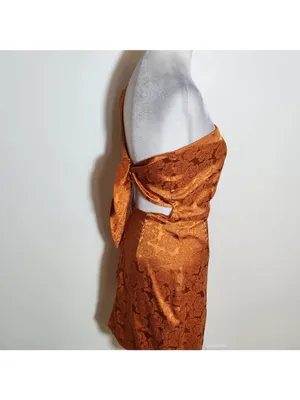 Lucy in the Sky Orange One Shoulder Mini Dress Size Small thumbnail 5