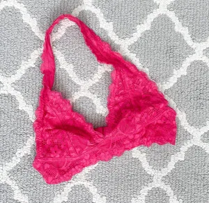 Free People Hot Pink Lace Halter Bralette thumbnail 1