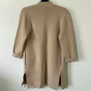 Chic‎ Wish Tan Minimalist Chic Normcore Cozycore Slouchy Open Front Cardigan OS thumbnail 5