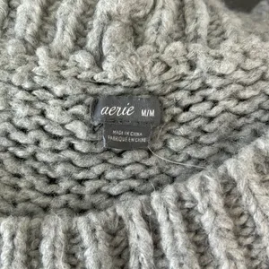 Aerie| Gray Wool-blend Oversized Chunky Knit Sweater sz M thumbnail 5