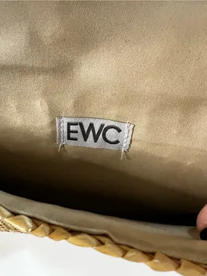 EWC Neutral Gold Raffia Woven Straw Envelope Clutch Boho Vacation Purse thumbnail 6