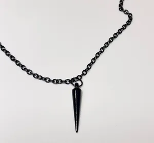 Spike Gunmetal Necklace Punk Goth Egirl New thumbnail 8
