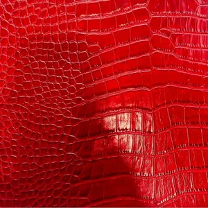 WOMEN Clutches Crocodile Grain PU Leather Envelope Clutch Bag Red thumbnail 4