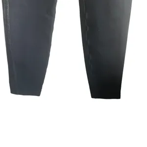Abercrombie Women Y2K Faux Leather Minimalist Leggings‎ S Black Tuxedo Stripe thumbnail 4