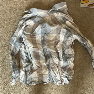 Lands' End Plaid Long Sleeve Tee - Gray and Tan thumbnail 2