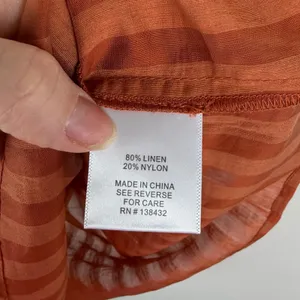 NWT ModCloth Striped Linen Blend Top Size XS Rust Orange Sheer Lightweight Boho‎ thumbnail 7