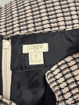 J. Crew Pink and Black Tweed Mini Skirt with Black Side Trim thumbnail 8