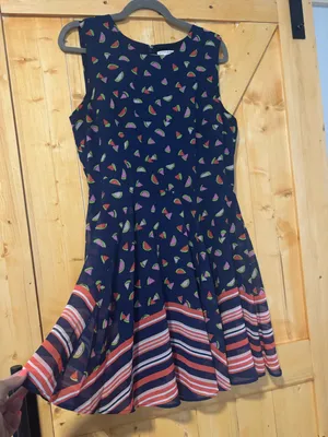 🍉 Maison Jules Watermelon Print Fit & Flare Dress – Size‎ L Excellent condition thumbnail 2
