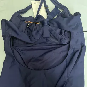 New Quince Italian Underwire One Piece Womens Swimsuit Deep Navy Blue Size Large thumbnail 6