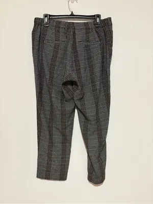 Old navy pull on straight leg plaid pants grey size 10 thumbnail 3