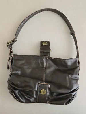 Zara Buckled Shoulder Bag In Dark Brown thumbnail 5