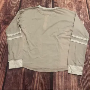 Women’s Hem & Thread Henley Tan Cream Size Medium thumbnail 5