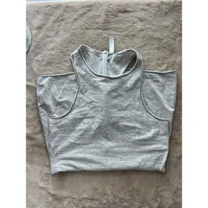 Skims Gray Sleeveless Womens Romper With Back Zipper Closure L 90% Cotton 10% thumbnail 8