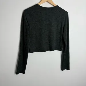 Girlfriend Collective‎ ReSet Cropped Long Sleeve Workout Top Gray LG Activewear thumbnail 6