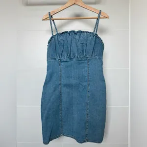H&M Divided Denim Mini Dress with Spaghetti Straps -‎ Size M thumbnail 2